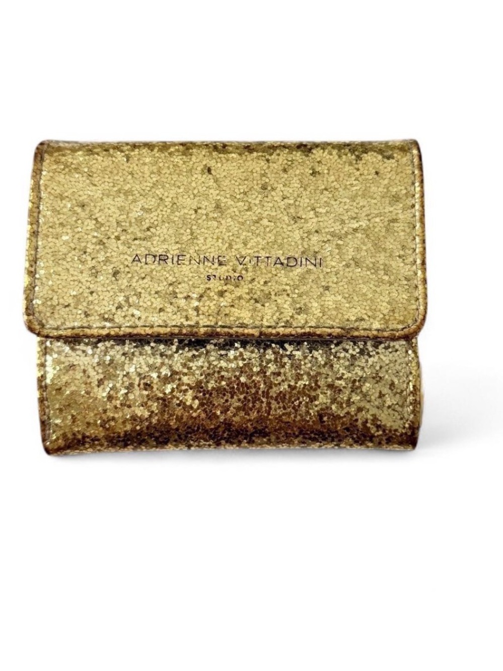 Adrienne Vittadini Gold Glitter Mini Wallet